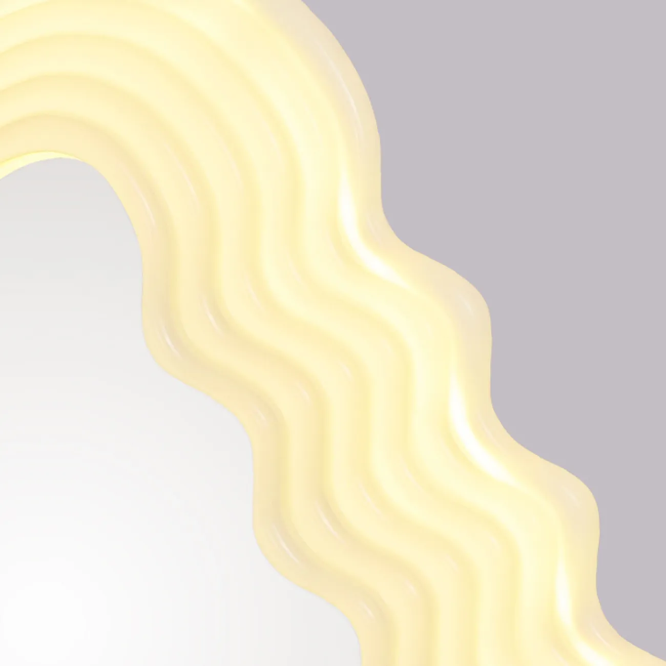 Креативный напольный светильник в виде зеркала со светящейся волнообразной рамой TEMME Семицветный свет