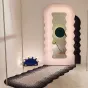 Креативный напольный светильник в виде зеркала со светящейся волнообразной рамой TEMME Семицветный свет