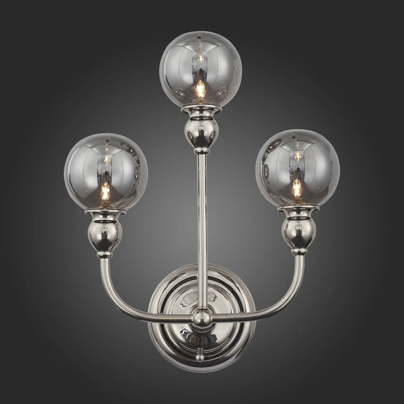 Настенный светильник с тремя шарообразными плафонами из стекла дымчатого цвета BREMER WALL от ImperiumLoft