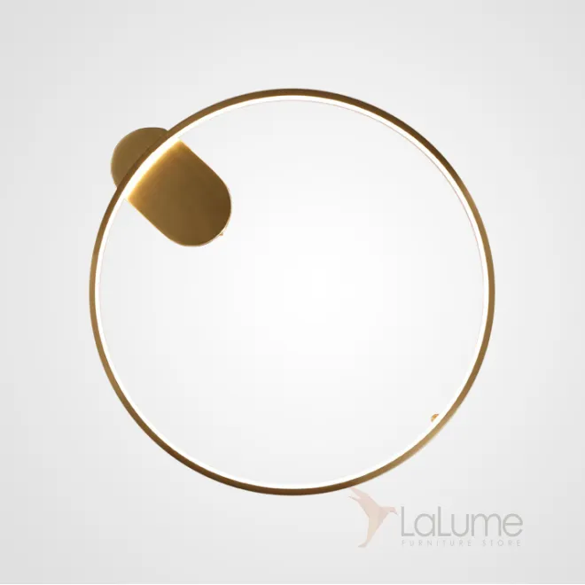 Настенный светильник с внутренней LED-подсветкой по контуру кольцевого каркаса с округлым креплением HILMA WALL D44 Настенный светильник с внутренней LED-подсветкой по контуру кольцевого каркаса с округлым креплением HILMA WALL D44