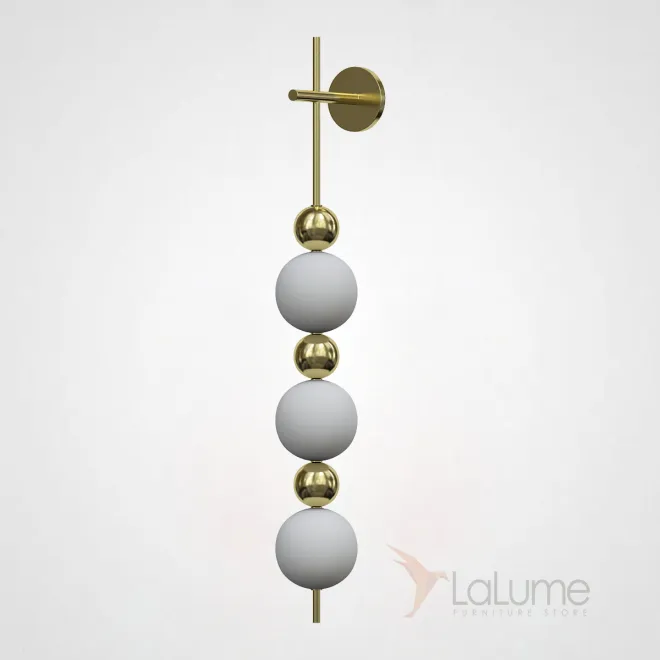 Серия настенных светильников в виде композиции из шарообразных плафонов и шаров из настоящей латуни FOLMER WALL H105