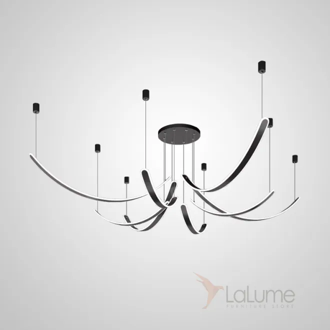 Готовая комбинация подвесных светодиодных светильников c вытянутыми изогнутыми плафонами со скругленными краями TEOLINE L40+60 L8