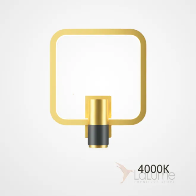 Серия настенных светильников в виде комбинации цилиндрического плафона и геометрической рамки с LED-подсветкой DAGVEIG B Brass 4000К