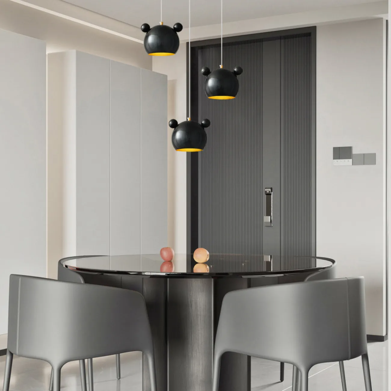 Готовая комбинация подвесных светильников с латунным корпусом в игровом стиле BEAR COMBO L50 Black