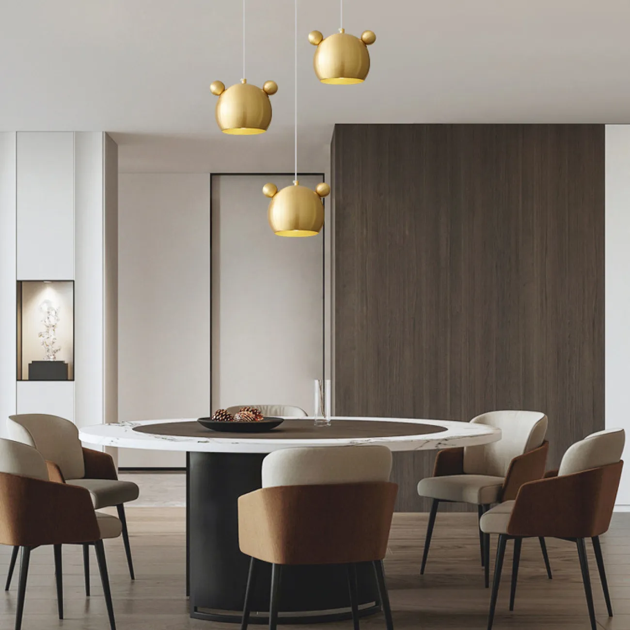 Готовая комбинация подвесных светильников с латунным корпусом в игровом стиле BEAR COMBO L50 Black