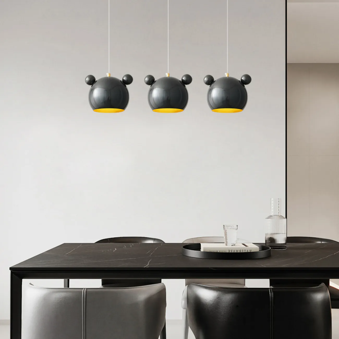 Готовая комбинация подвесных светильников с латунным корпусом в игровом стиле BEAR COMBO L50 Black