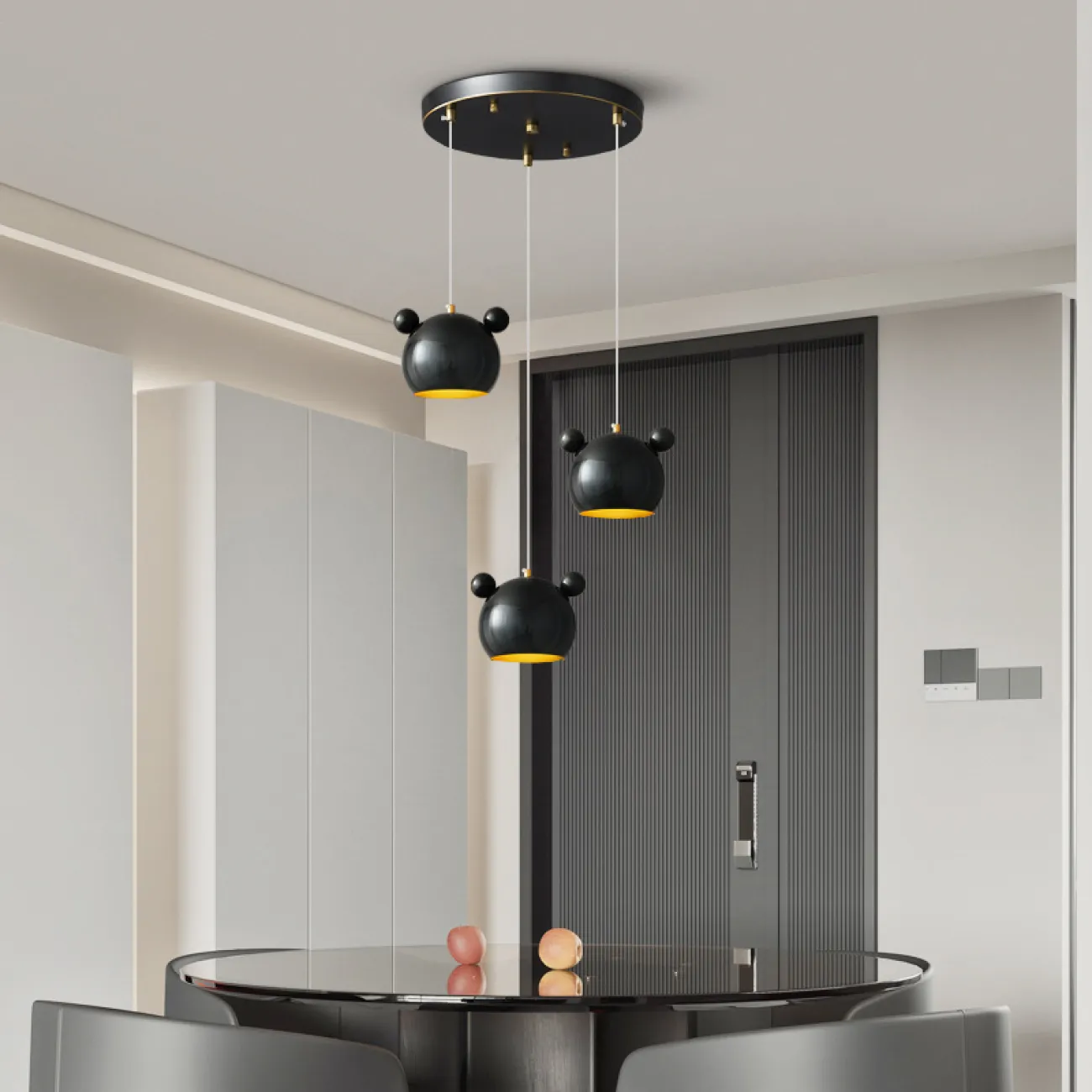 Готовая комбинация подвесных светильников с латунным корпусом в игровом стиле BEAR COMBO L50 Black