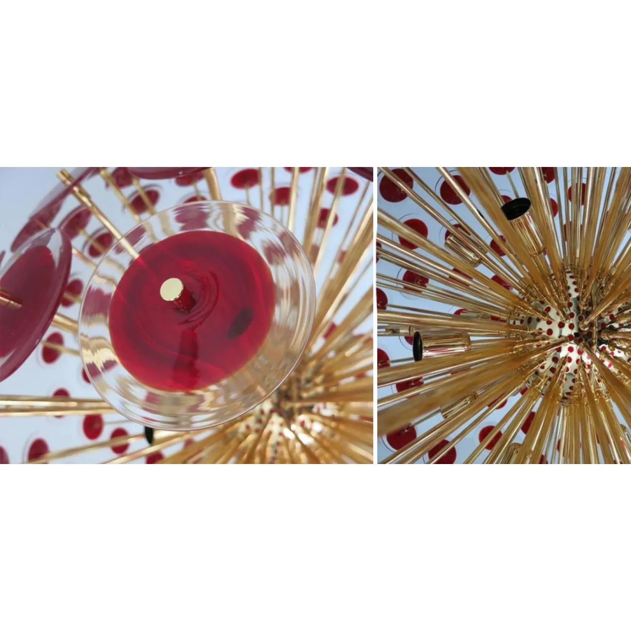 Murano Red Disco Glass Sputnik Chandelier Vistosi от LaLume