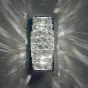 Настенный светодиодный светильник с прямоугольным плафоном из составных хрустальных слитков на хромированном основании CARE WALL H26 Chrome