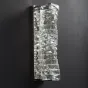 Настенный светодиодный светильник с прямоугольным плафоном из составных хрустальных слитков на хромированном основании CARE WALL H45 Gold