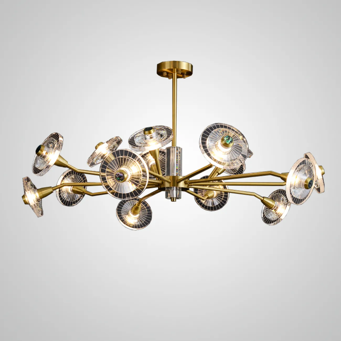 Потолочная люстра JANICA L12 Brass Black от ImperiumLoft