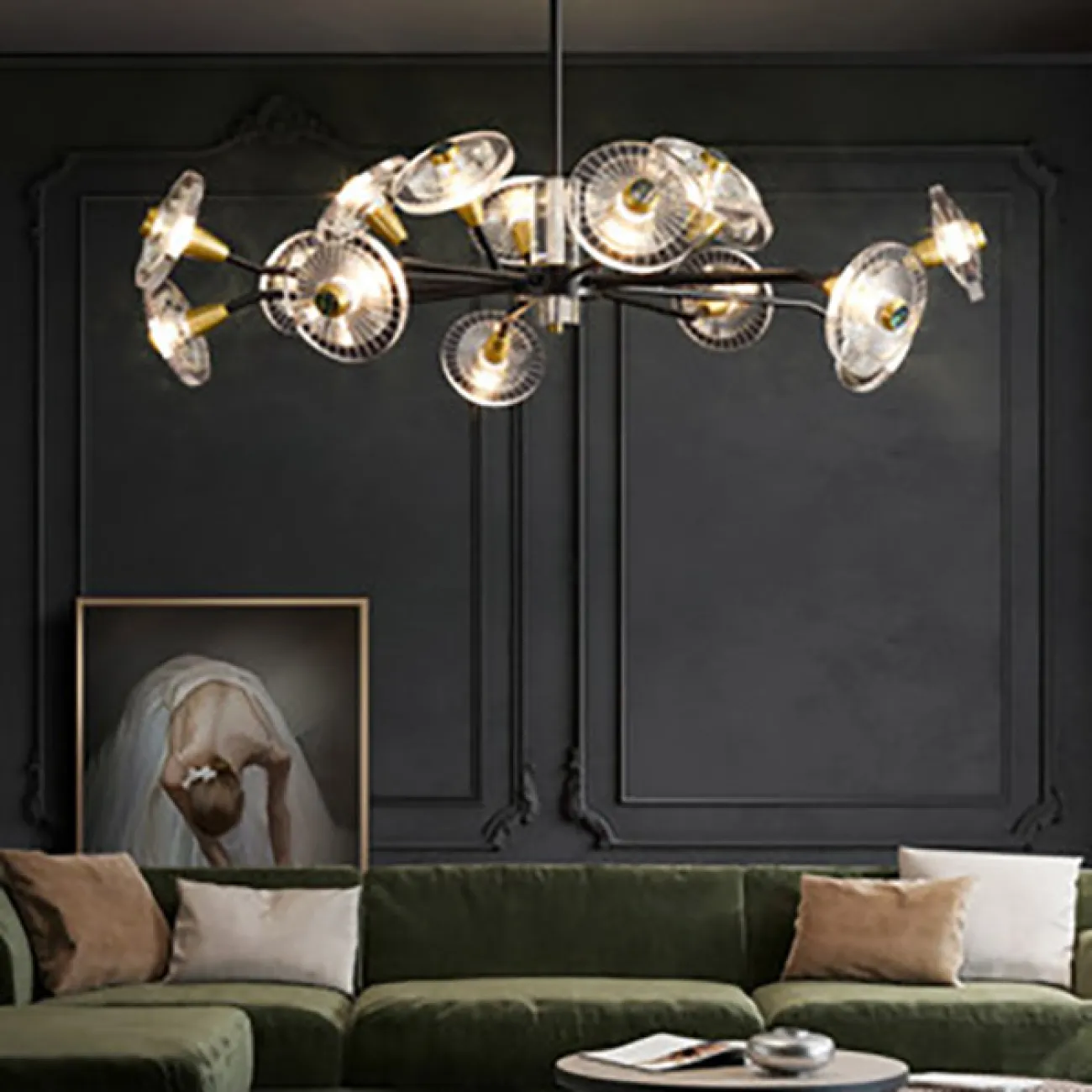 Потолочная люстра JANICA L12 Brass Black от ImperiumLoft