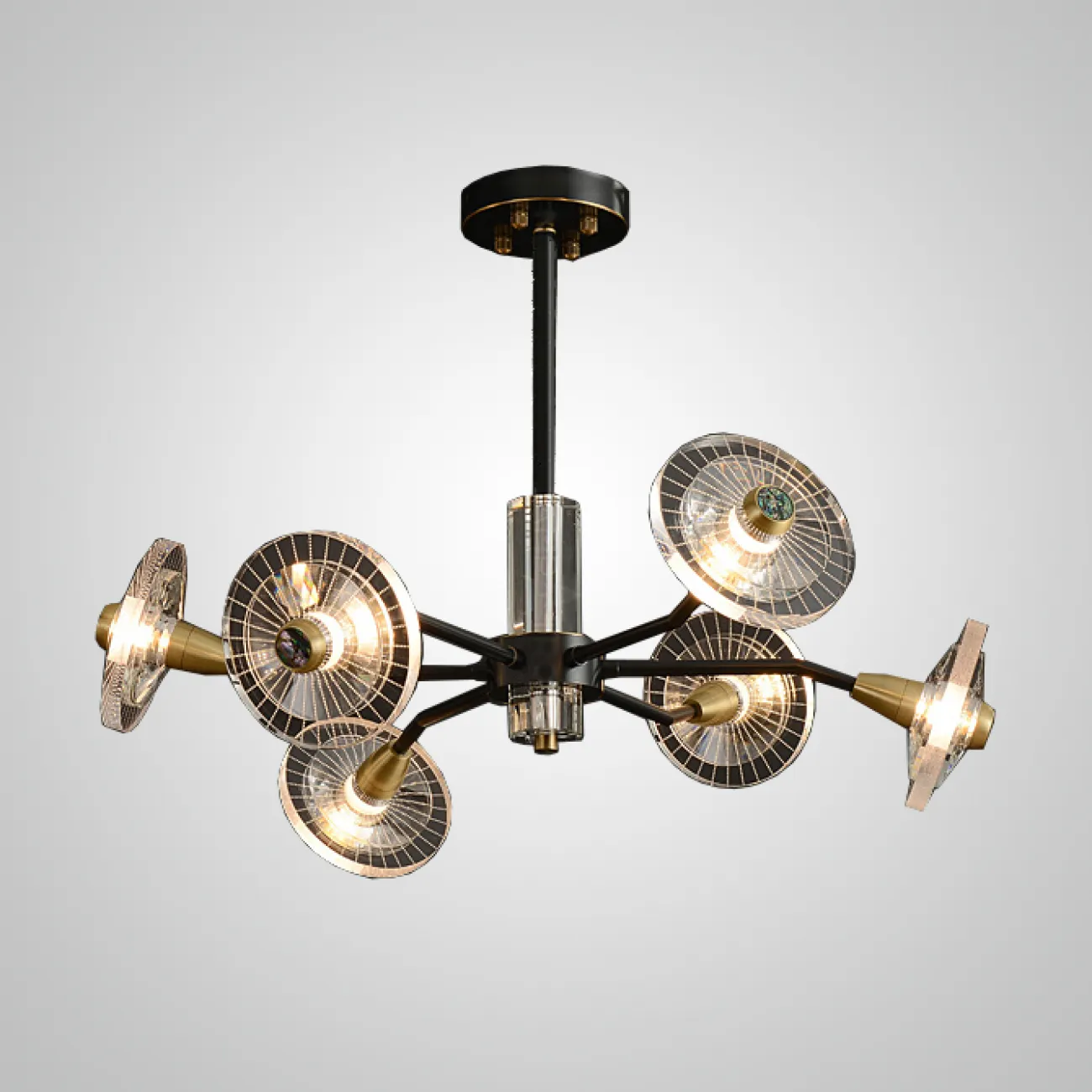Потолочная люстра JANICA L12 Brass Black от ImperiumLoft