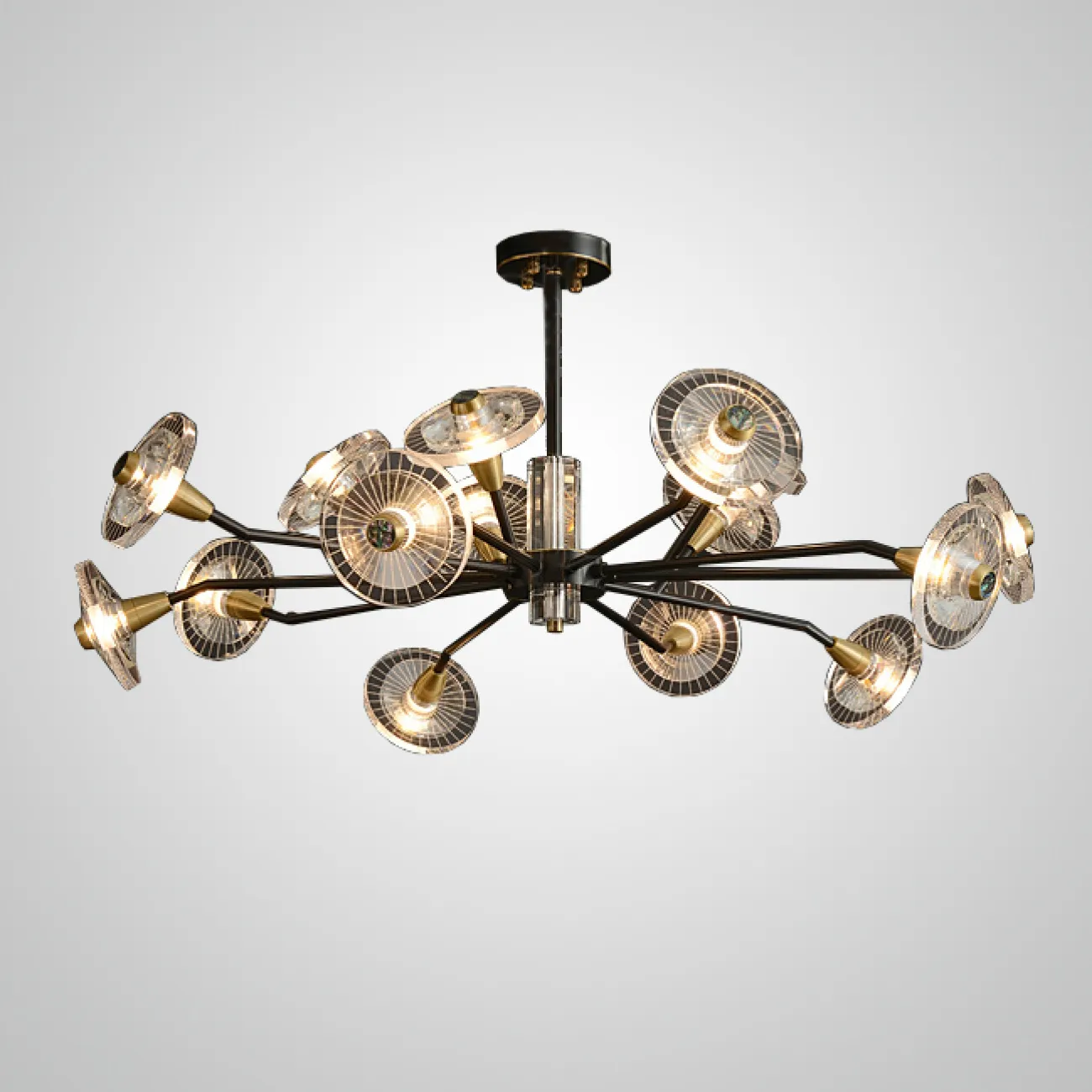 Потолочная люстра JANICA L12 Brass Black от ImperiumLoft