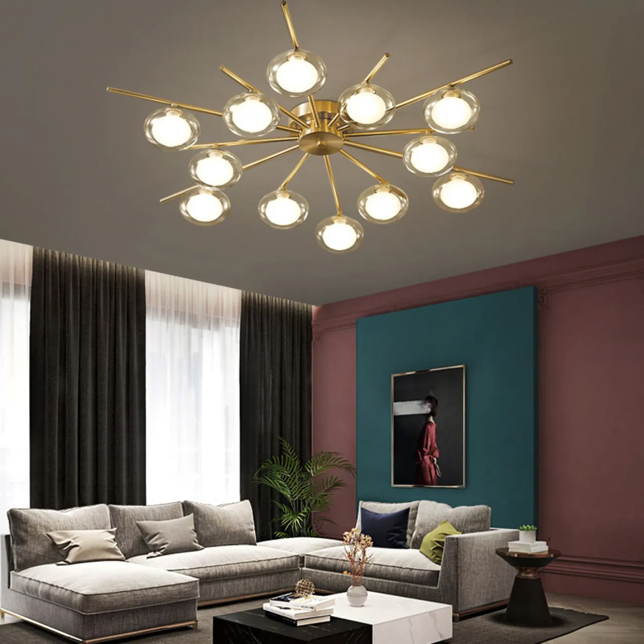 Потолочная люстра DAHLIA B L4 Transparent от ImperiumLoft