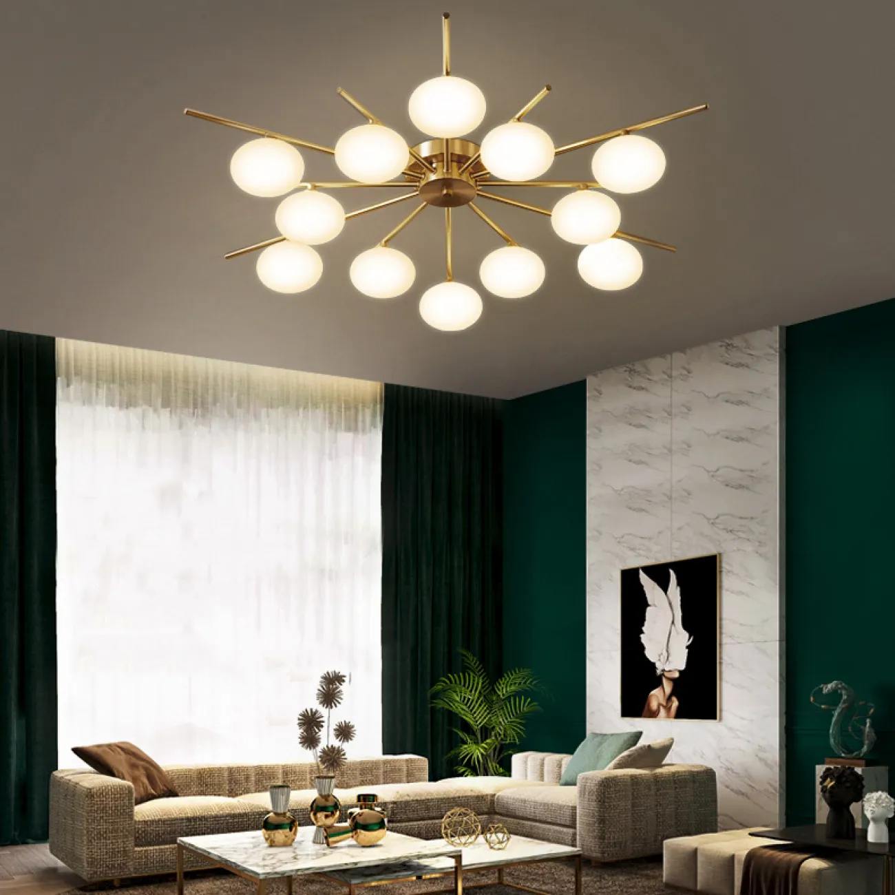 Потолочная люстра DAHLIA B L4 Transparent от ImperiumLoft