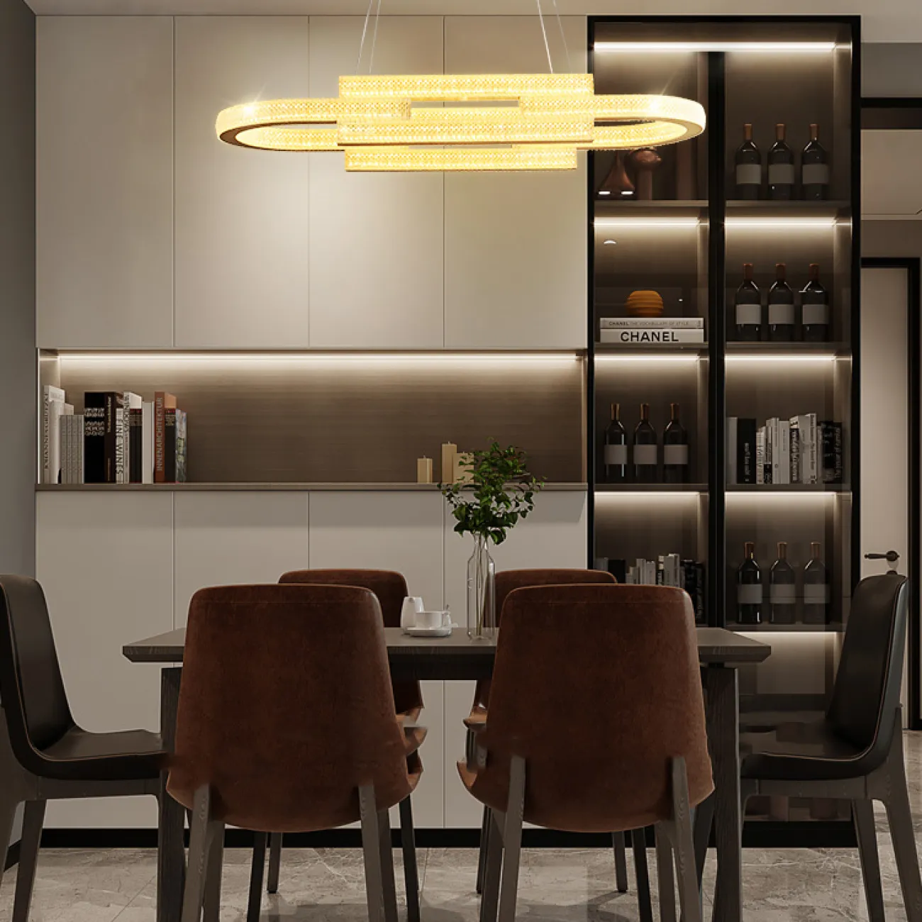 Подвесной светильник LOUELLA  B L90 Black Трехцветный свет от ImperiumLoft