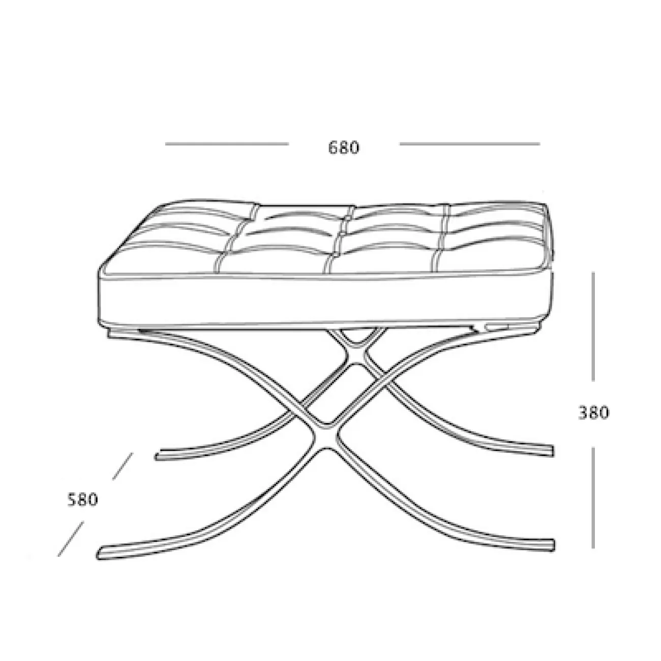 Оттоманка Barcelona designed by Ludwig Mies van der Rohe		 in 1953 от LaLume