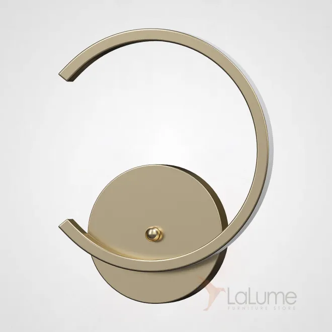 Серия настенных светодиодных светильников с плафоном в виде разомкнутого кольца с внешней LED-подсветкой RIN D20 Brass Серия настенных светодиодных светильников с плафоном в виде разомкнутого кольца с внешней LED-подсветкой RIN D20 Brass