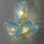 Серия настенных светильников с голубыми стеклянными рассеивателями в форме лепестков с панцирной поверхностью LUCIA WALL L3
