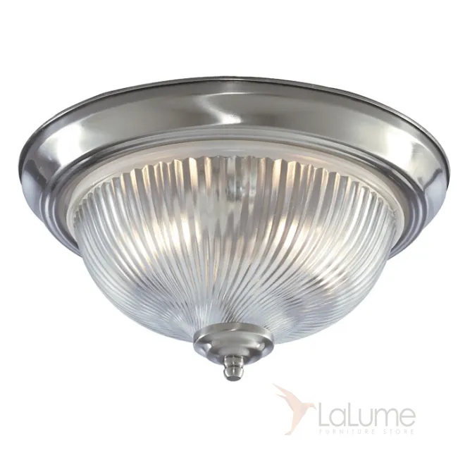 Потолочный светильник Flush Mount Ceiling Light silver corrugated glass от LaLume
