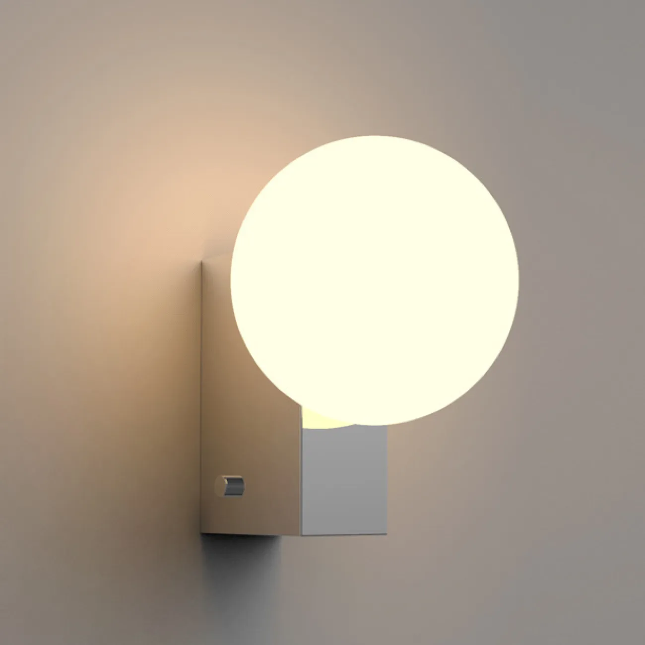 Серия настенных светильников со стеклянным шарообразным плафоном на прямоугольном креплении PACO Black