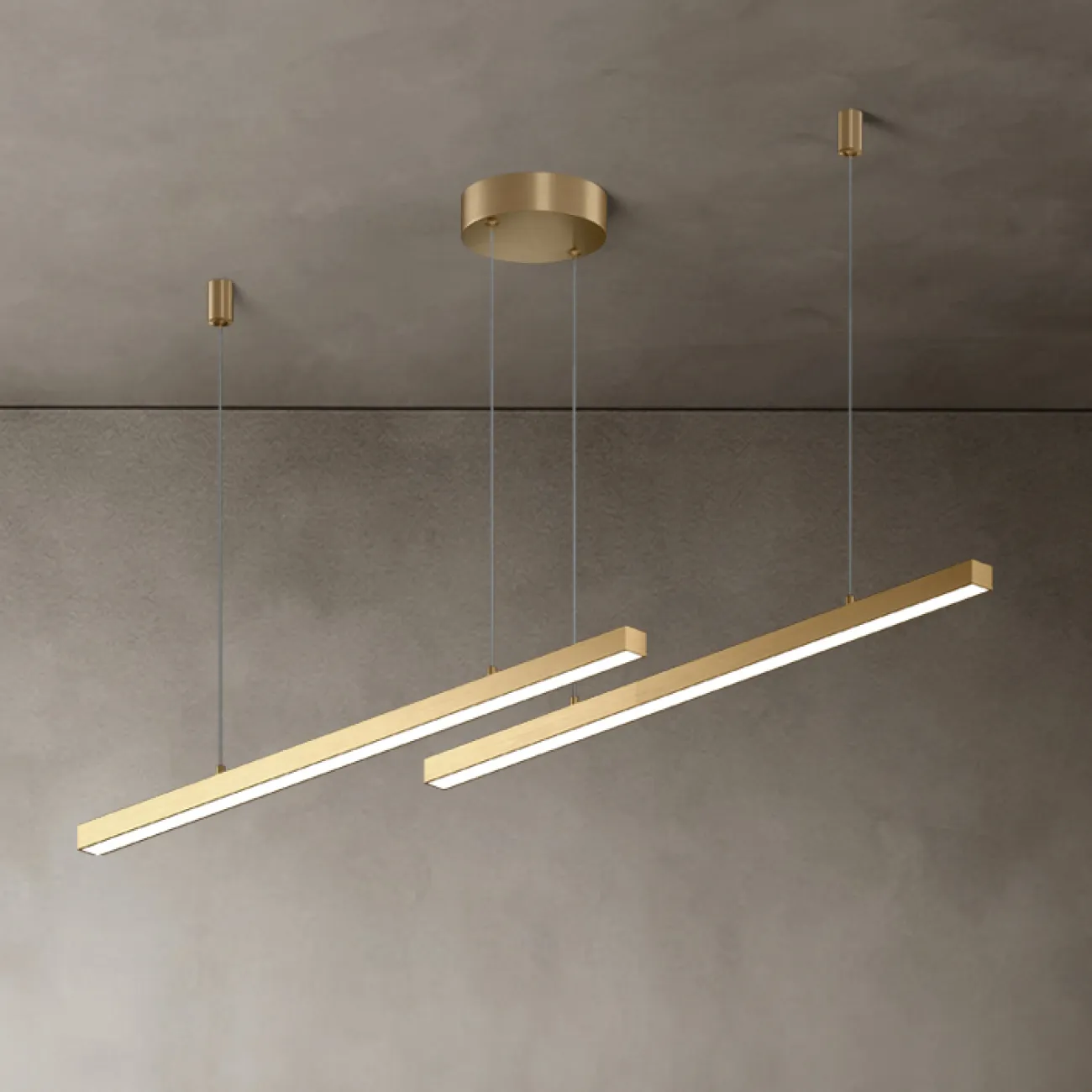 Подвесной светильник HELKEN DUO L95+135 Brass от ImperiumLoft