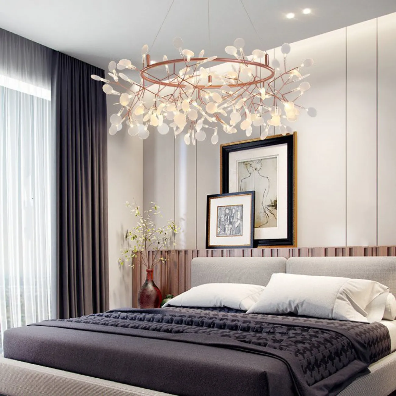 Светодиодная люстра на кольцевом каркасе LEAVES R