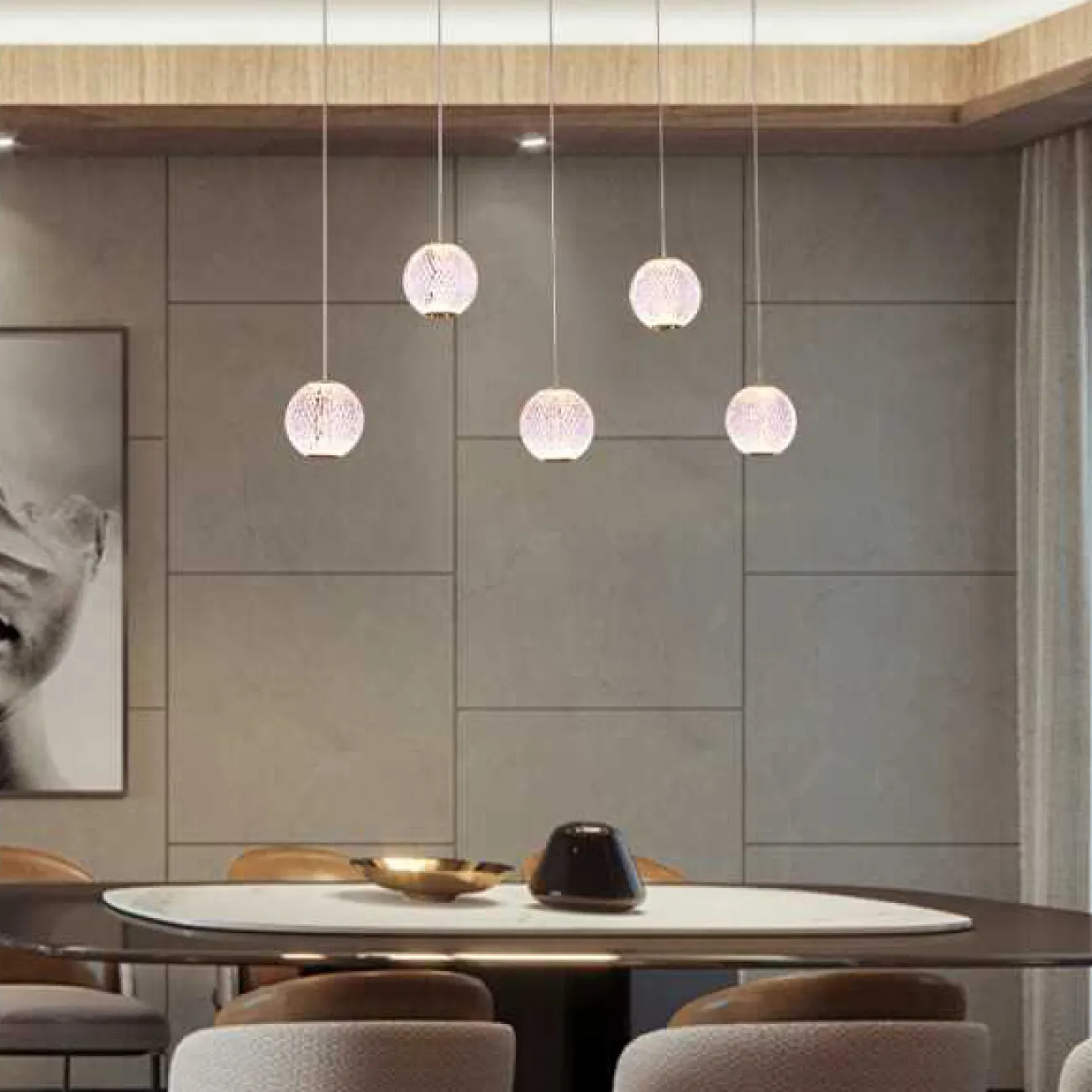 Подвесной светильник STORMS MORE L5 Chrome Планка от ImperiumLoft