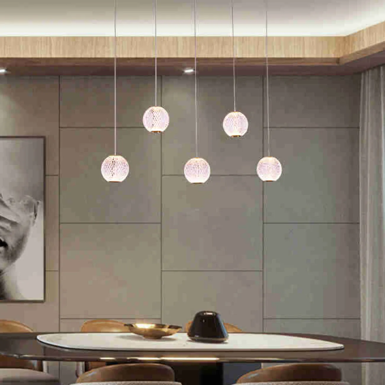 Подвесной светильник STORMS MORE L5 Chrome Планка от ImperiumLoft