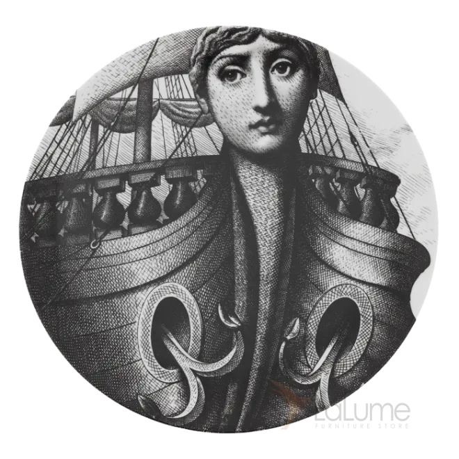 Декоративная тарелка Fornasetti 30.CR.BW.R01-177 designed by Piero Fornasetti от LaLume