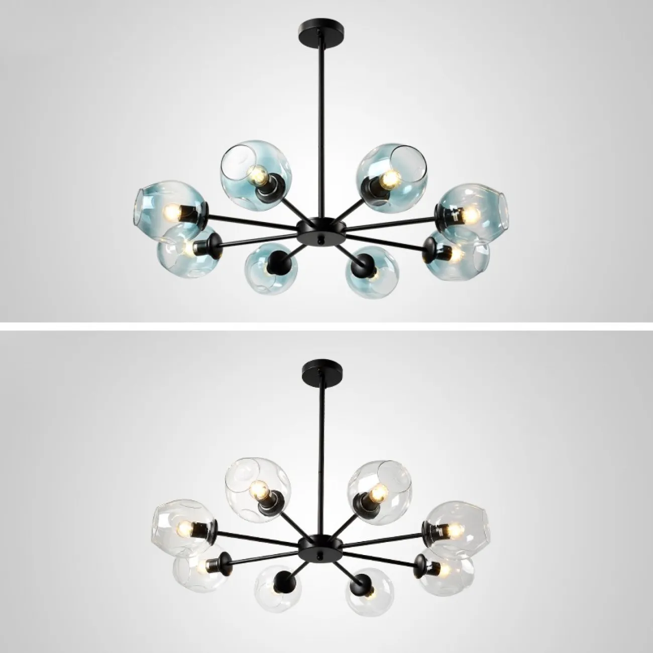 Люстра на штанге MARINE B 8 Black/Blue от ImperiumLoft