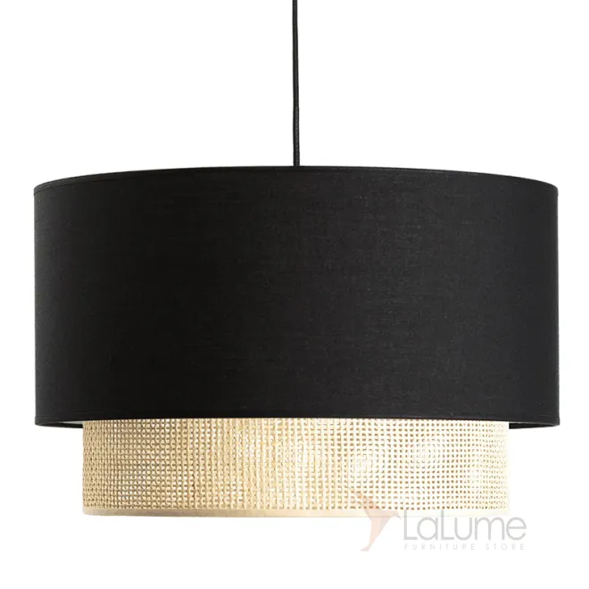 Подвесной светильник Ottar Wicker Black lampshade Подвесной светильник Ottar Wicker Black lampshade