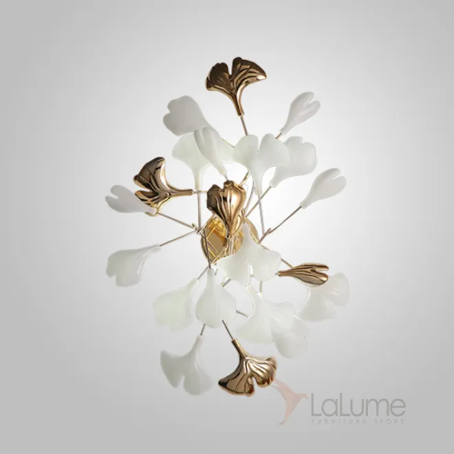 Серия настенных светильников на ветвистом каркасе с белыми и латунными рассеивателями с природными мотивами JULIETTA B WALL L40 Серия настенных светильников на ветвистом каркасе с белыми и латунными рассеивателями с природными мотивами JULIETTA B WALL L40