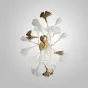 Серия настенных светильников на ветвистом каркасе с белыми и латунными рассеивателями с природными мотивами JULIETTA B WALL L40