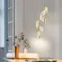Готовая комбинация подвесных светодиодных светильников с двумя завитыми лентовидными плафонами с точечным паттерном ORNELLA DUO Black