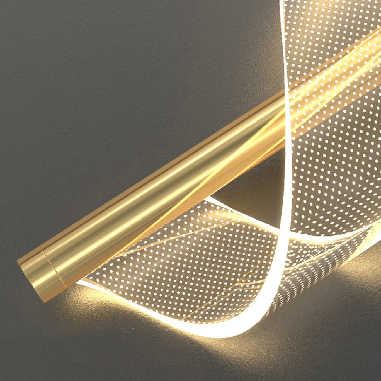 Готовая комбинация подвесных светодиодных светильников с двумя завитыми лентовидными плафонами с точечным паттерном ORNELLA DUO Black