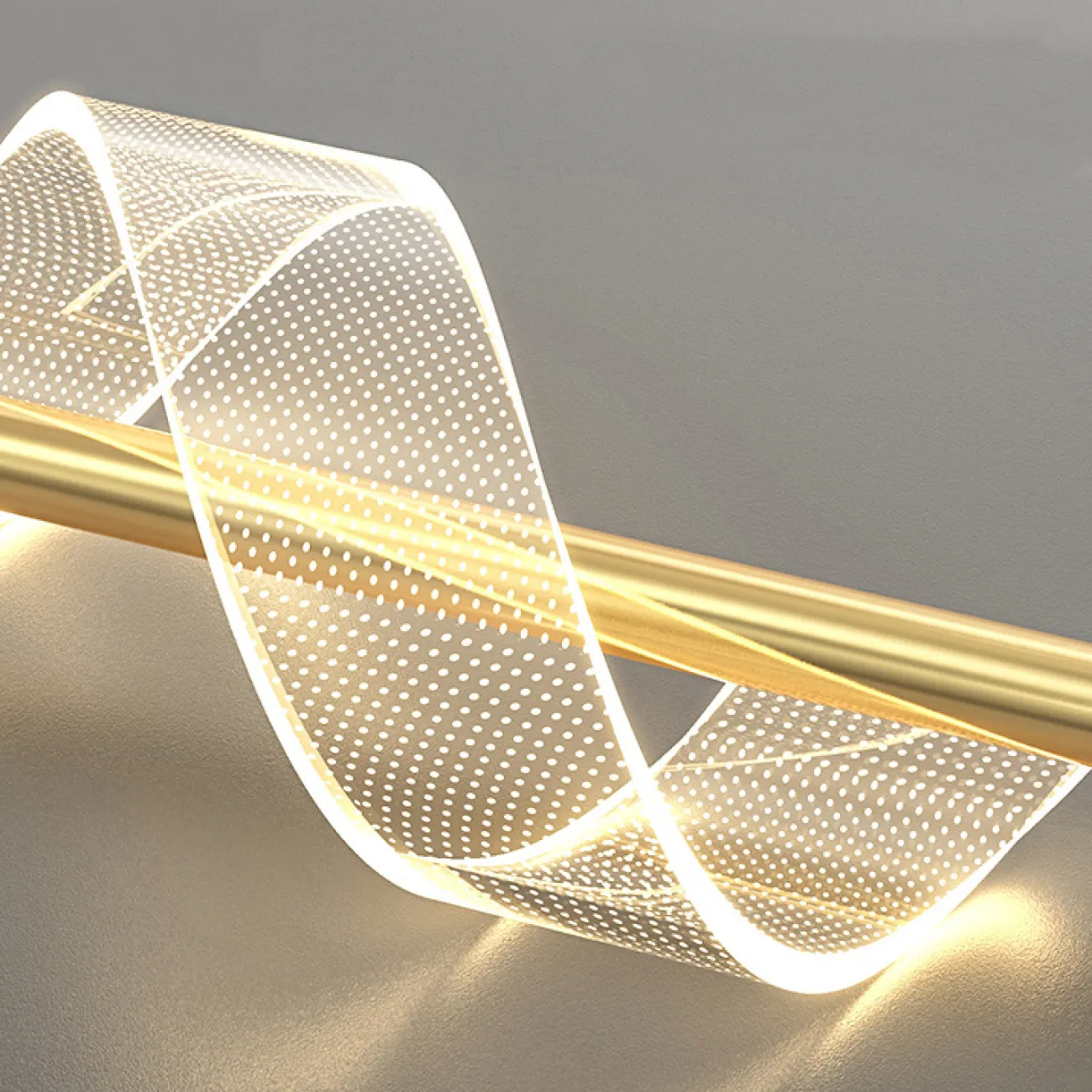 Готовая комбинация подвесных светодиодных светильников с двумя завитыми лентовидными плафонами с точечным паттерном ORNELLA DUO Black