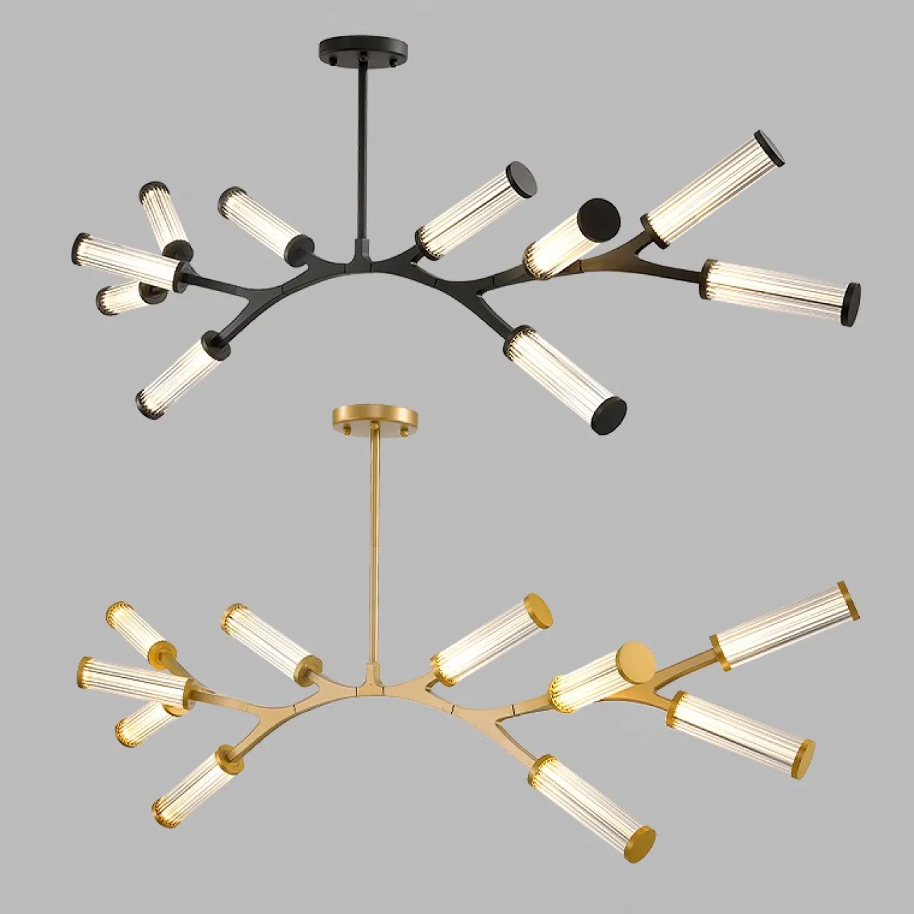 Люстра в стиле модерн с древовидным расположением поворотных плафонов RAMOSE