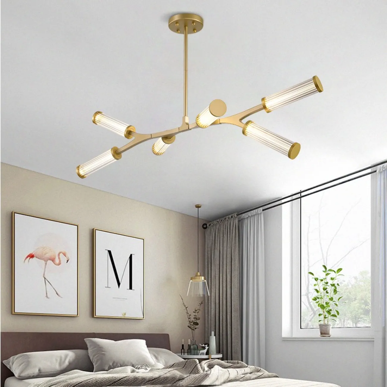 Люстра в стиле модерн с древовидным расположением поворотных плафонов RAMOSE