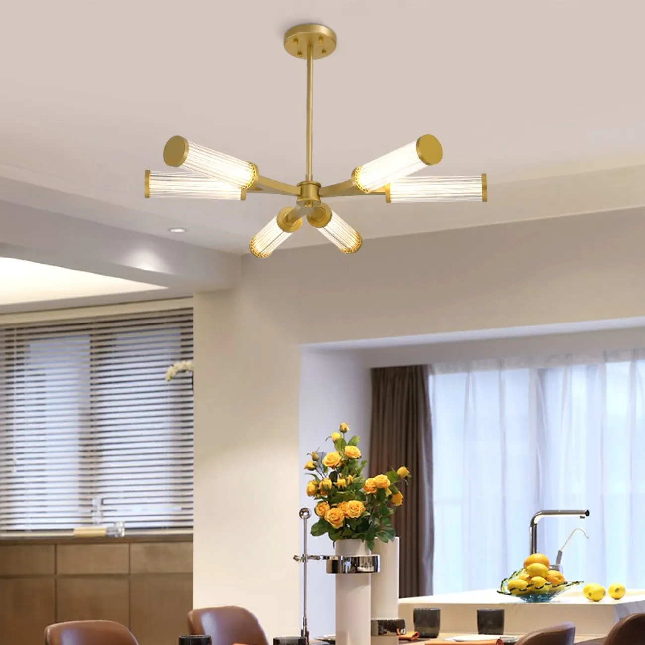 Люстра в стиле модерн с древовидным расположением поворотных плафонов RAMOSE