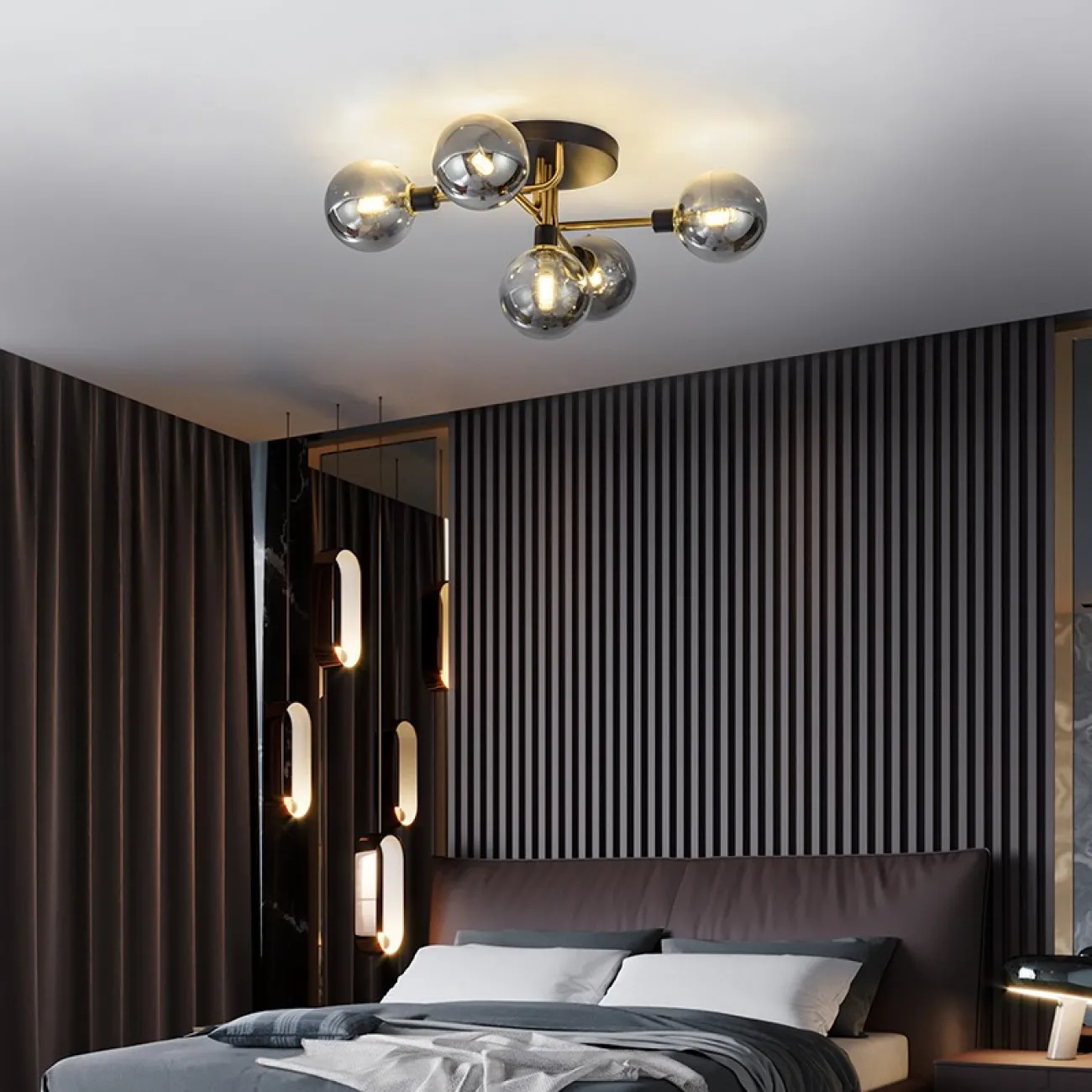 Подвесная люстра NEXO 5 Белый, Серебро от ImperiumLoft