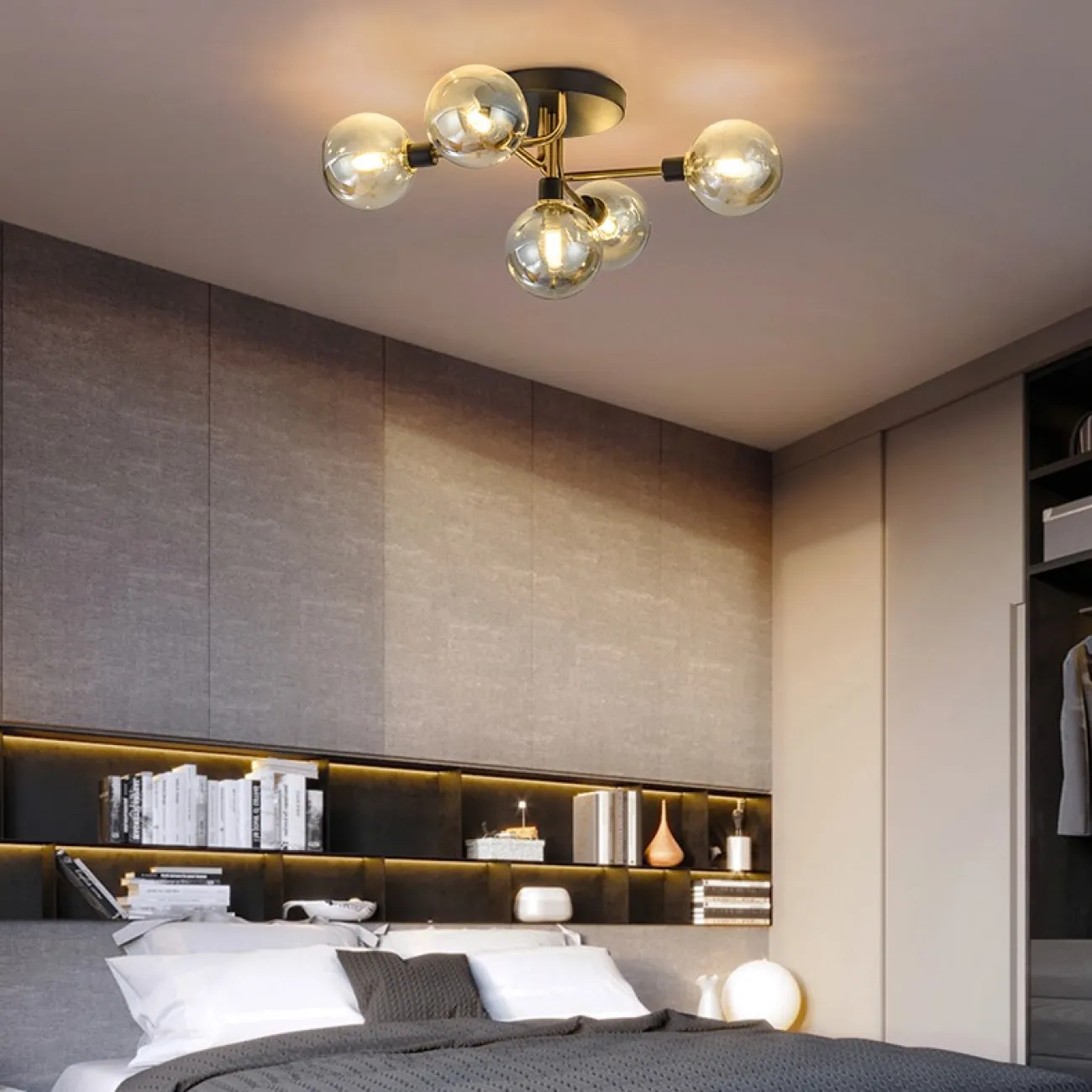 Подвесная люстра NEXO 5 Белый, Серебро от ImperiumLoft