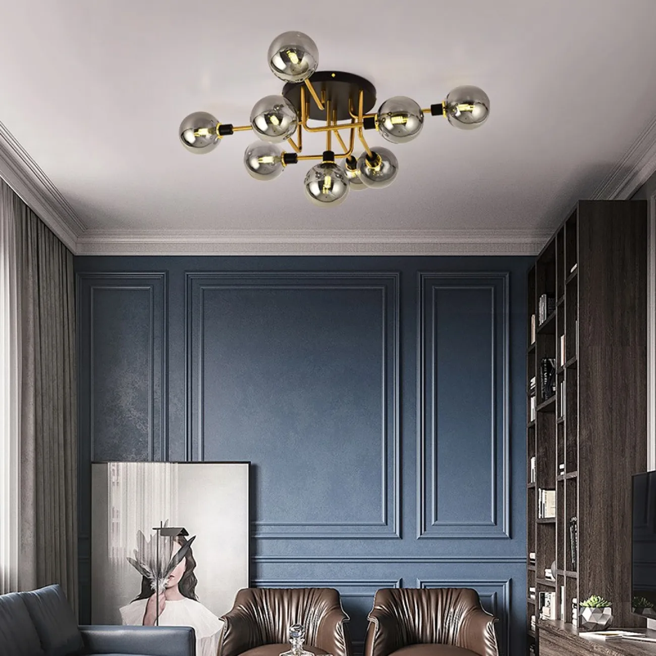 Подвесная люстра NEXO 5 Белый, Серебро от ImperiumLoft