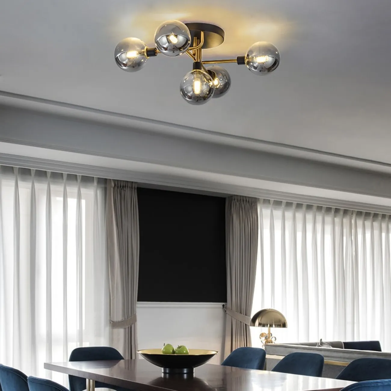 Подвесная люстра NEXO 5 Белый, Серебро от ImperiumLoft