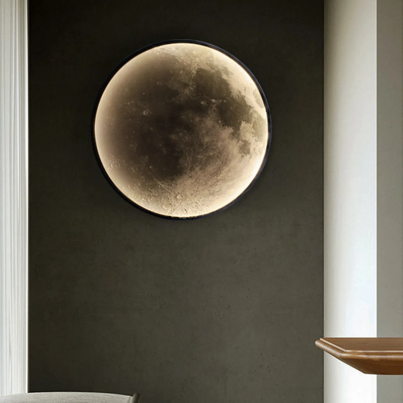 Круглый настенный светильник с изображением Луны COSMOS MOONLIGHT D50 3000К