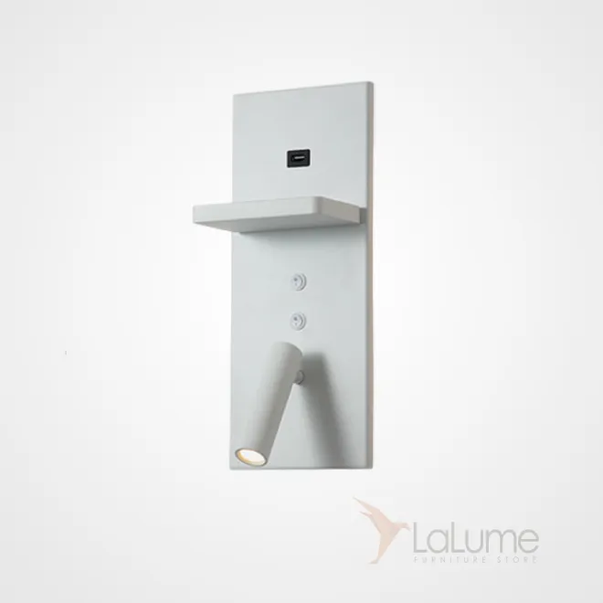 Настенный светодиодный светильник с цилиндрическим плафоном на прямоугольном основании с контурной подсветкой GENIUS B White