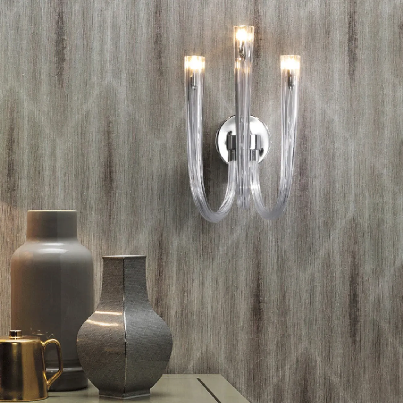 Бра со стеклянными выгнутыми плафонами вытянутой цилиндрической формы CONCORD WALL D28