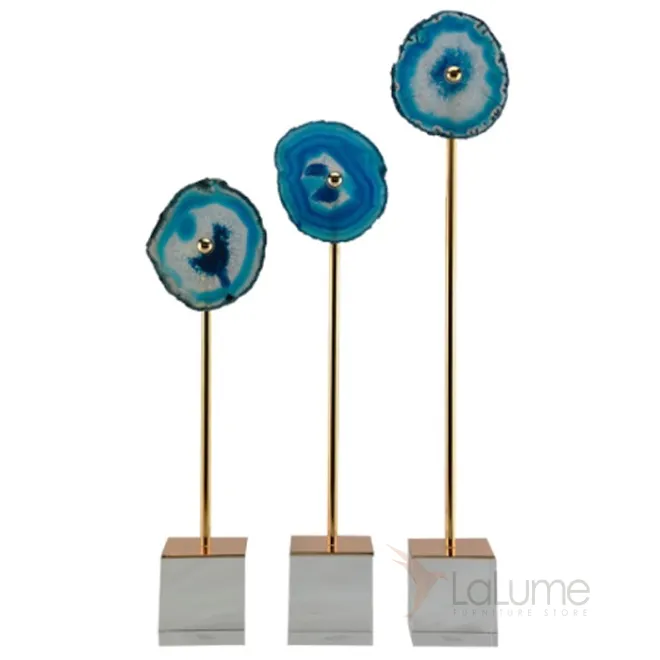 Комплект из 3-х статуэток AGATE DESIGN blue от LaLume Комплект из 3-х статуэток AGATE DESIGN blue от LaLume
