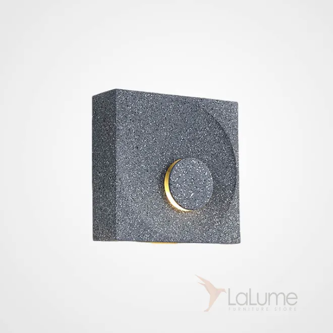 Серия настенных светильников с цементными плафонами кубической формы с круглым рельефом LEGEND Sandy gray